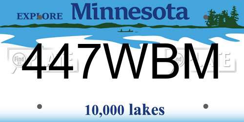 447WBM Minnesota License Plate