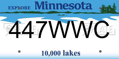 447WWC Minnesota License Plate