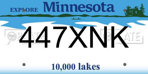 447XNK Minnesota License Plate
