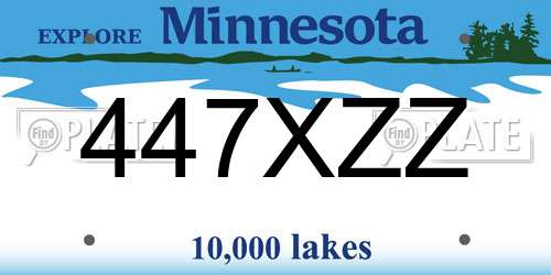 447XZZ Minnesota License Plate