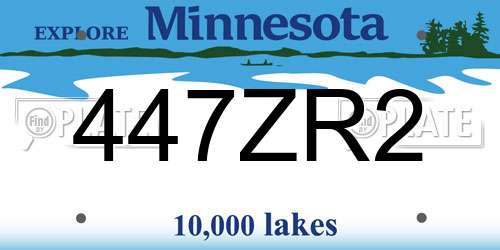 447ZR2 Minnesota License Plate