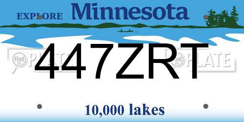 447ZRT Minnesota License Plate