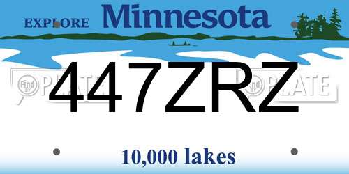447ZRZ Minnesota License Plate