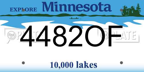 4482OF Minnesota License Plate
