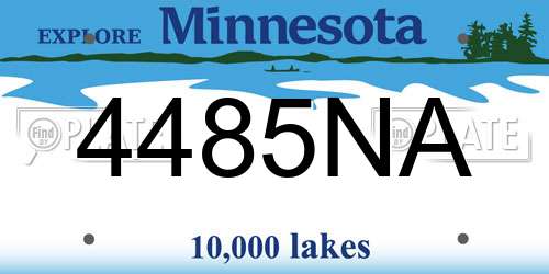 4485NA Minnesota License Plate