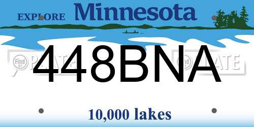 448BNA Minnesota License Plate