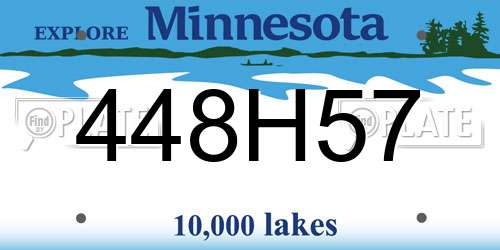 448H57 Minnesota License Plate