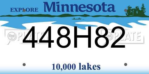 448H82 Minnesota License Plate