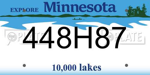 448H87 Minnesota License Plate