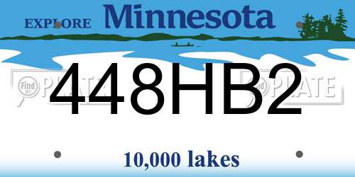 448HB2 Minnesota License Plate