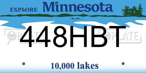 448HBT Minnesota License Plate