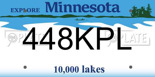 448KPL Minnesota License Plate