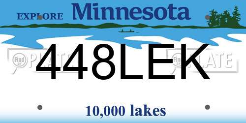 448LEK Minnesota License Plate