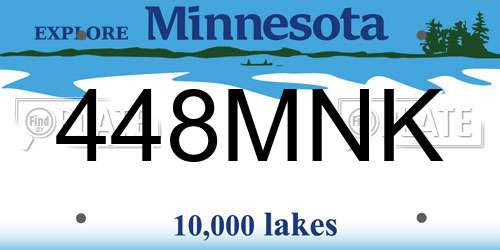 448MNK Minnesota License Plate