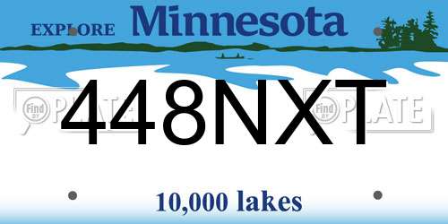 448NXT Minnesota License Plate
