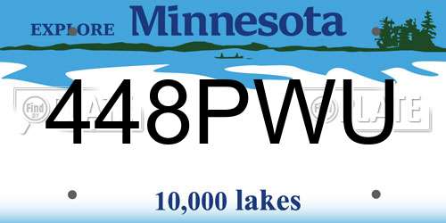 448PWU Minnesota License Plate