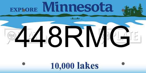 448RMG Minnesota License Plate