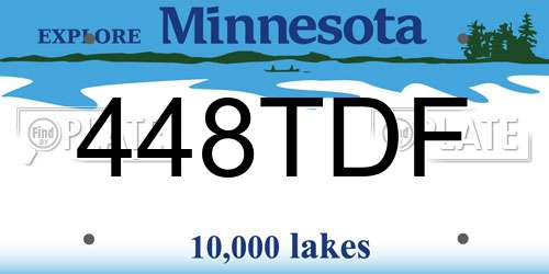 448TDF Minnesota License Plate