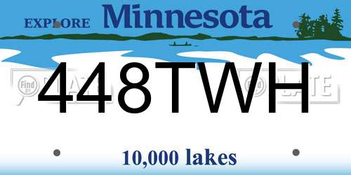 448TWH Minnesota License Plate