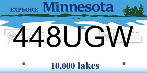 448UGW Minnesota License Plate