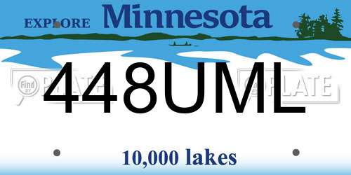 448UML Minnesota License Plate