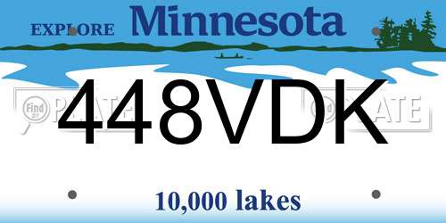 448VDK Minnesota License Plate