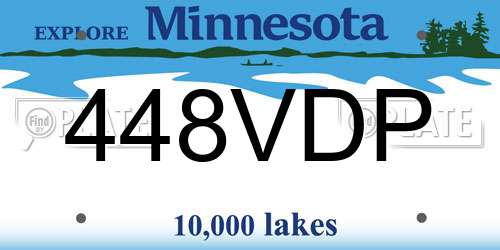 448VDP Minnesota License Plate