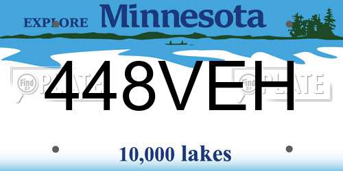 448VEH Minnesota License Plate