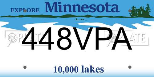 448VPA Minnesota License Plate