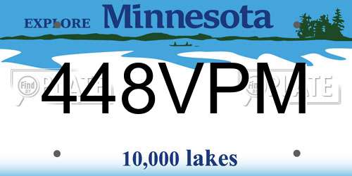 448VPM Minnesota License Plate