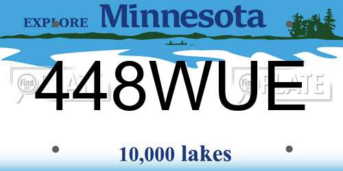 448WUE Minnesota License Plate