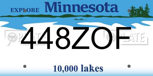 448ZOF Minnesota License Plate