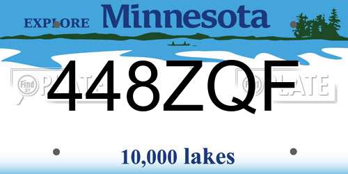 448ZQF Minnesota License Plate