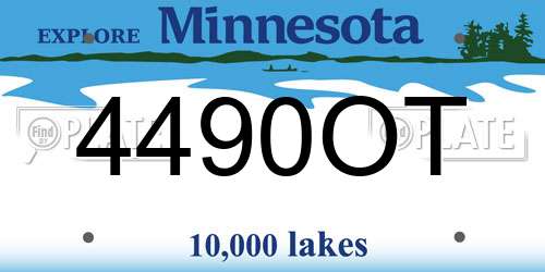4490OT Minnesota License Plate