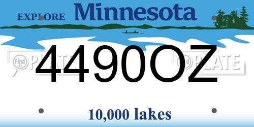 4490OZ Minnesota License Plate