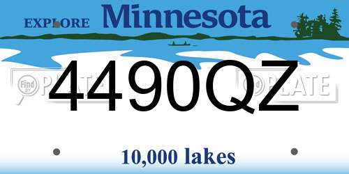 4490QZ Minnesota License Plate