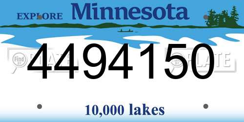 4494150 Minnesota License Plate