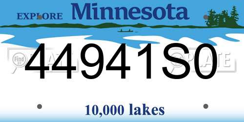 44941S0 Minnesota License Plate
