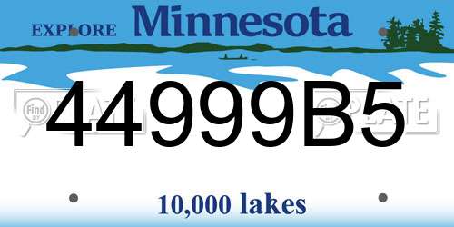 44999B5 Minnesota License Plate