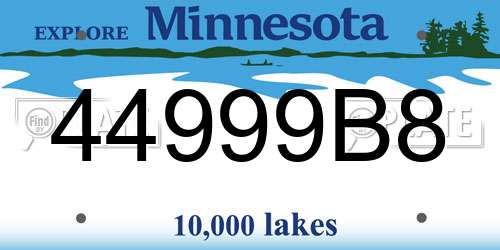 44999B8 Minnesota License Plate