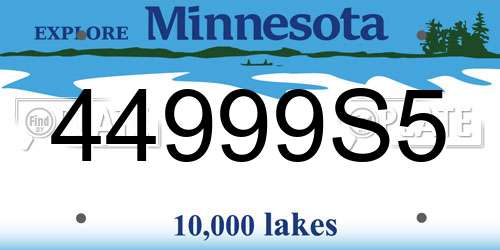 44999S5 Minnesota License Plate