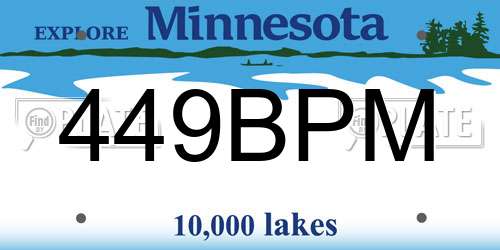 449BPM Minnesota License Plate