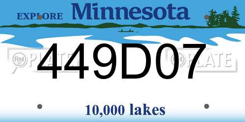 449D07 Minnesota License Plate