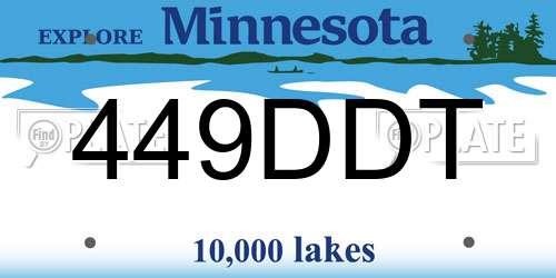 449DDT Minnesota License Plate
