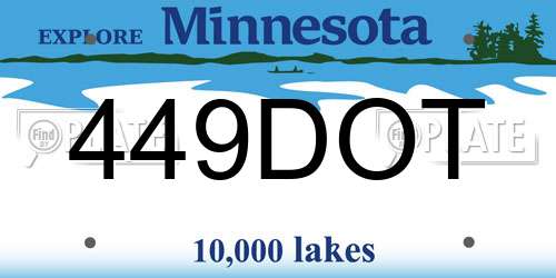 449DOT Minnesota License Plate