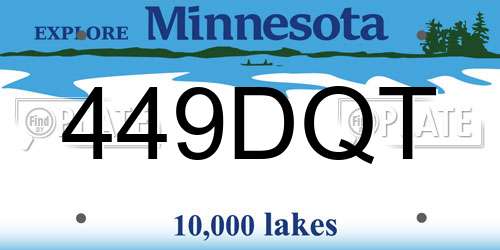 449DQT Minnesota License Plate