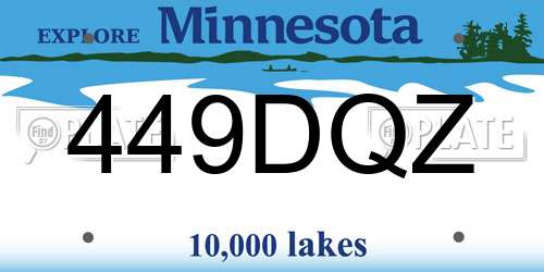 449DQZ Minnesota License Plate