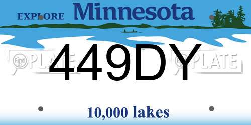 449DY Minnesota License Plate