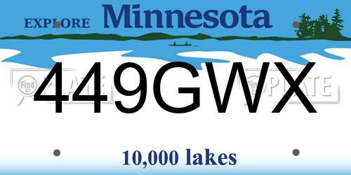449GWX Minnesota License Plate
