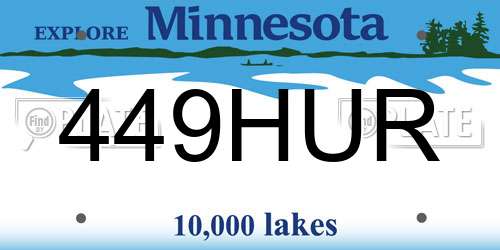 449HUR Minnesota License Plate